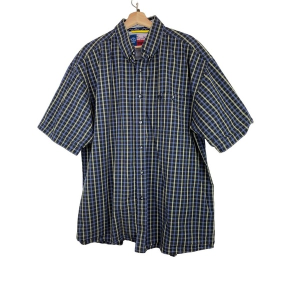 Wrangler George Strait Cowboy Cut Size 2XL Blue Check Button Up Shirt - Picture 1 of 5